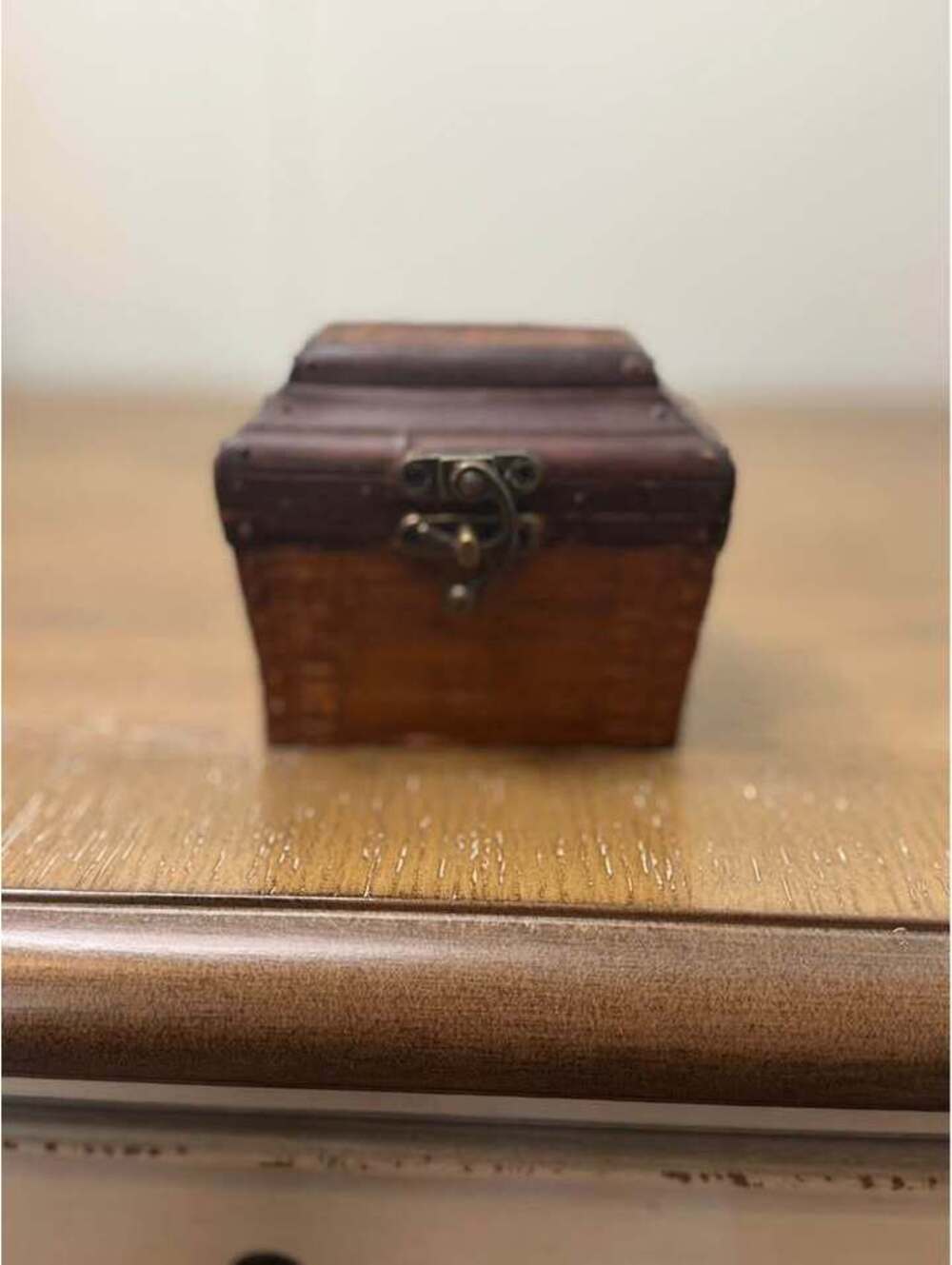 Small Wooden Treasure Chest Trinket Box